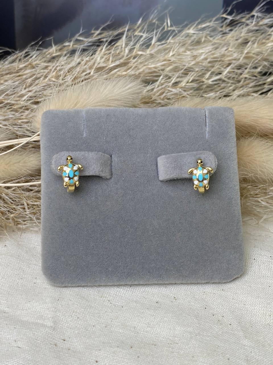 Серьги детские из желтого золота  585 пробы